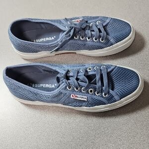Superga Navy Mesh Lace-Up Sneakers